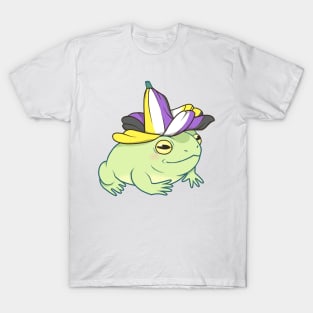 Nonbinary Pride Flower Frog T-Shirt